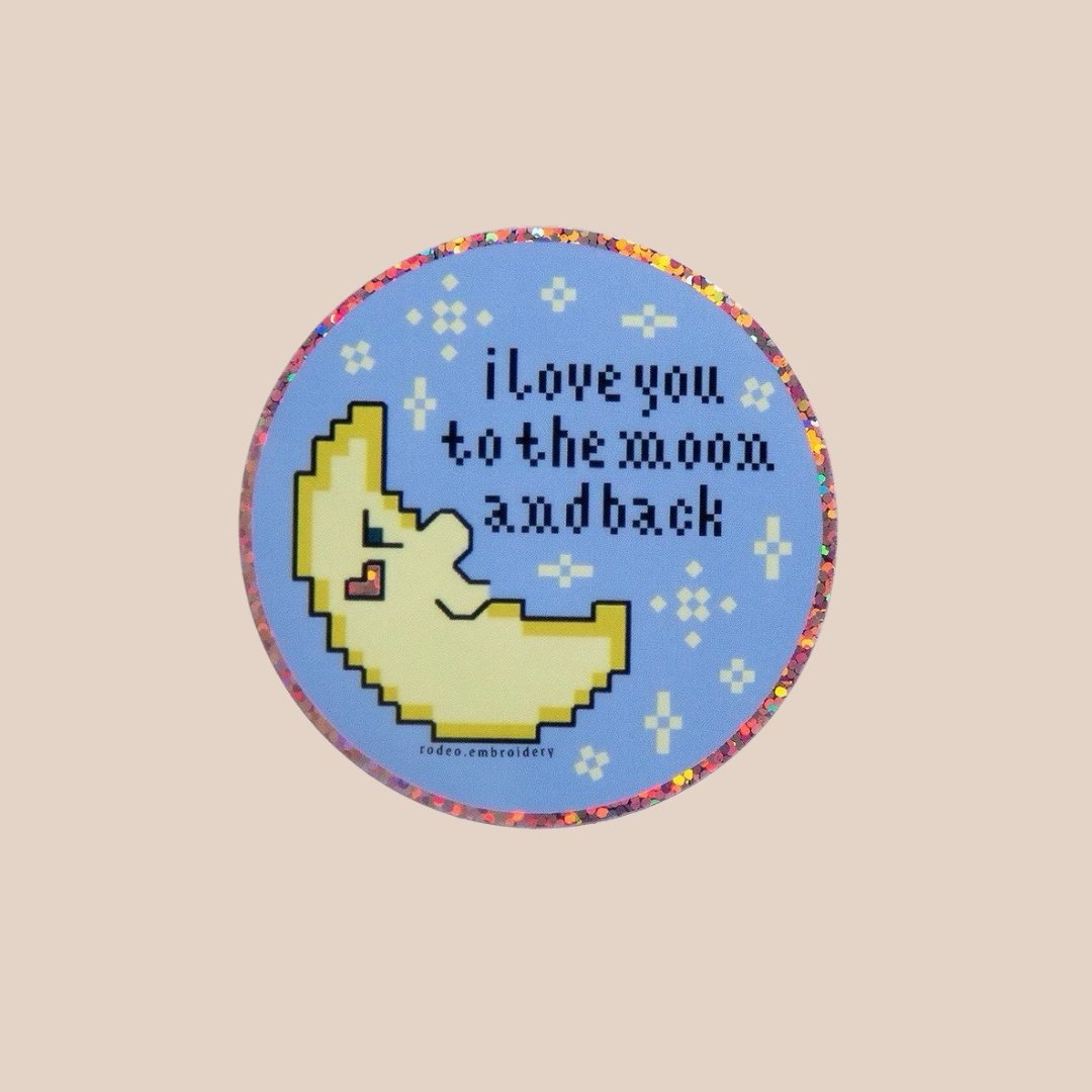 moon and back ~ vinyl sticker