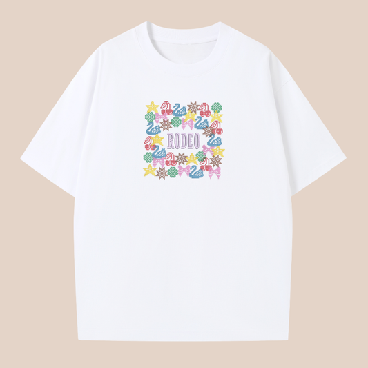 stamped out ~ embroidered oversized shirt