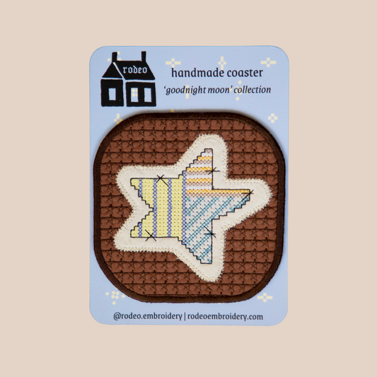 stars on stars (brown) ~ handmade coaster