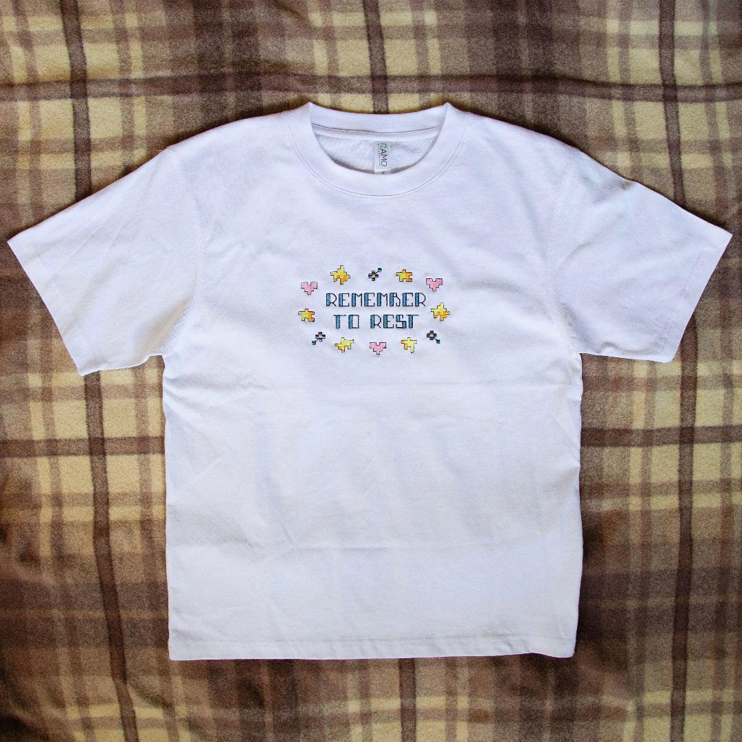 remember to rest ~ embroidered oversized shirt