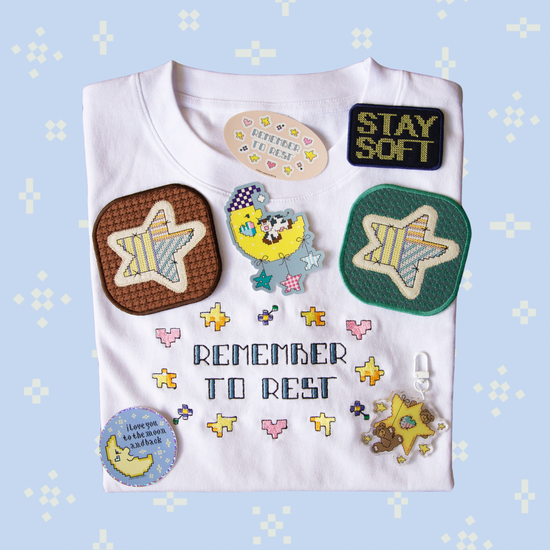 stars on stars (teal) ~ handmade coaster