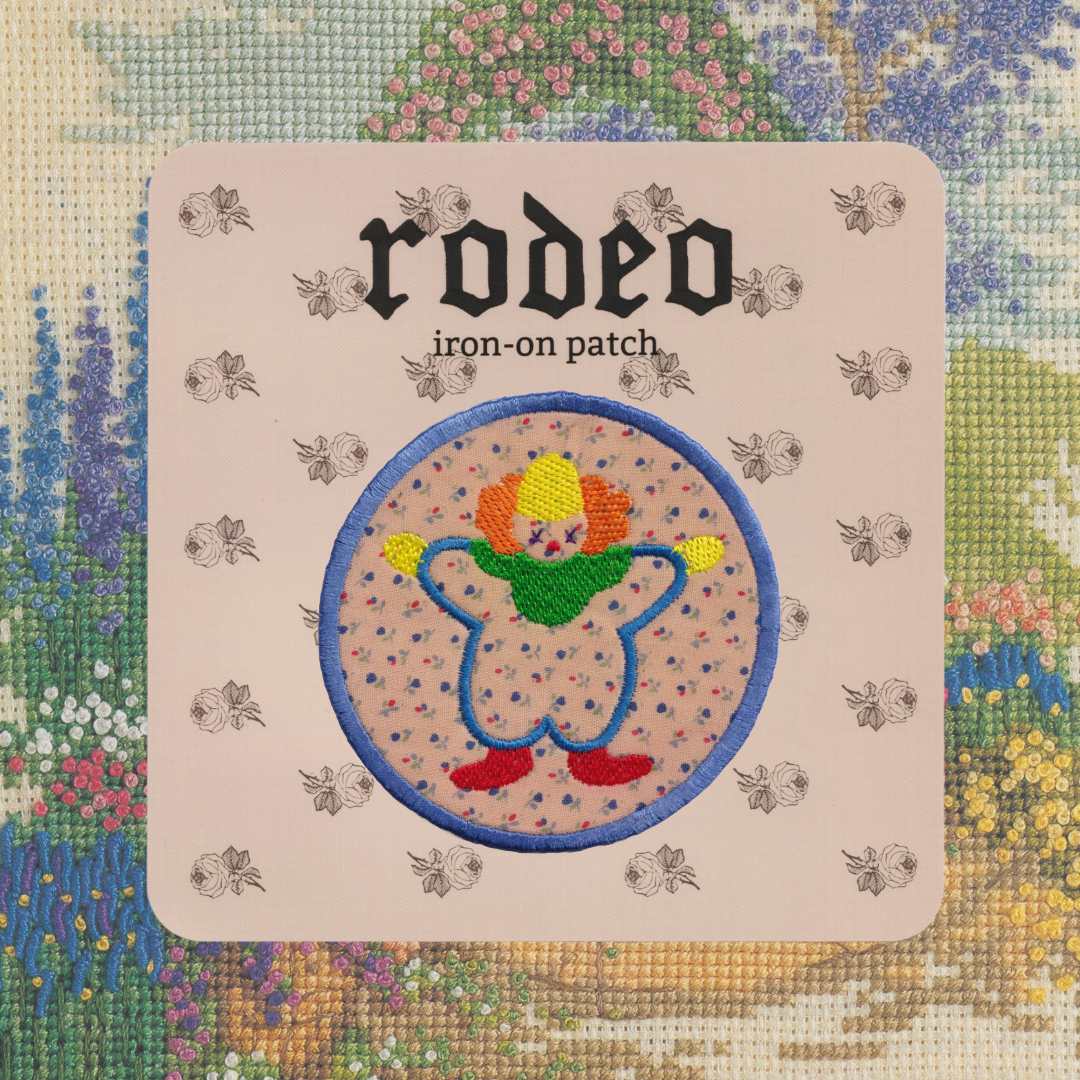 rainbow clown ~ iron on patch