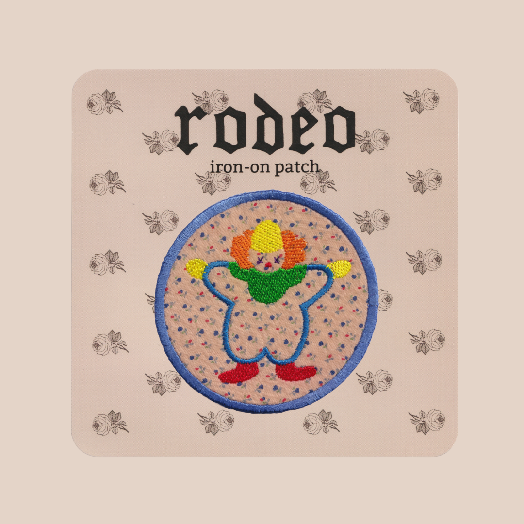 rainbow clown ~ iron on patch