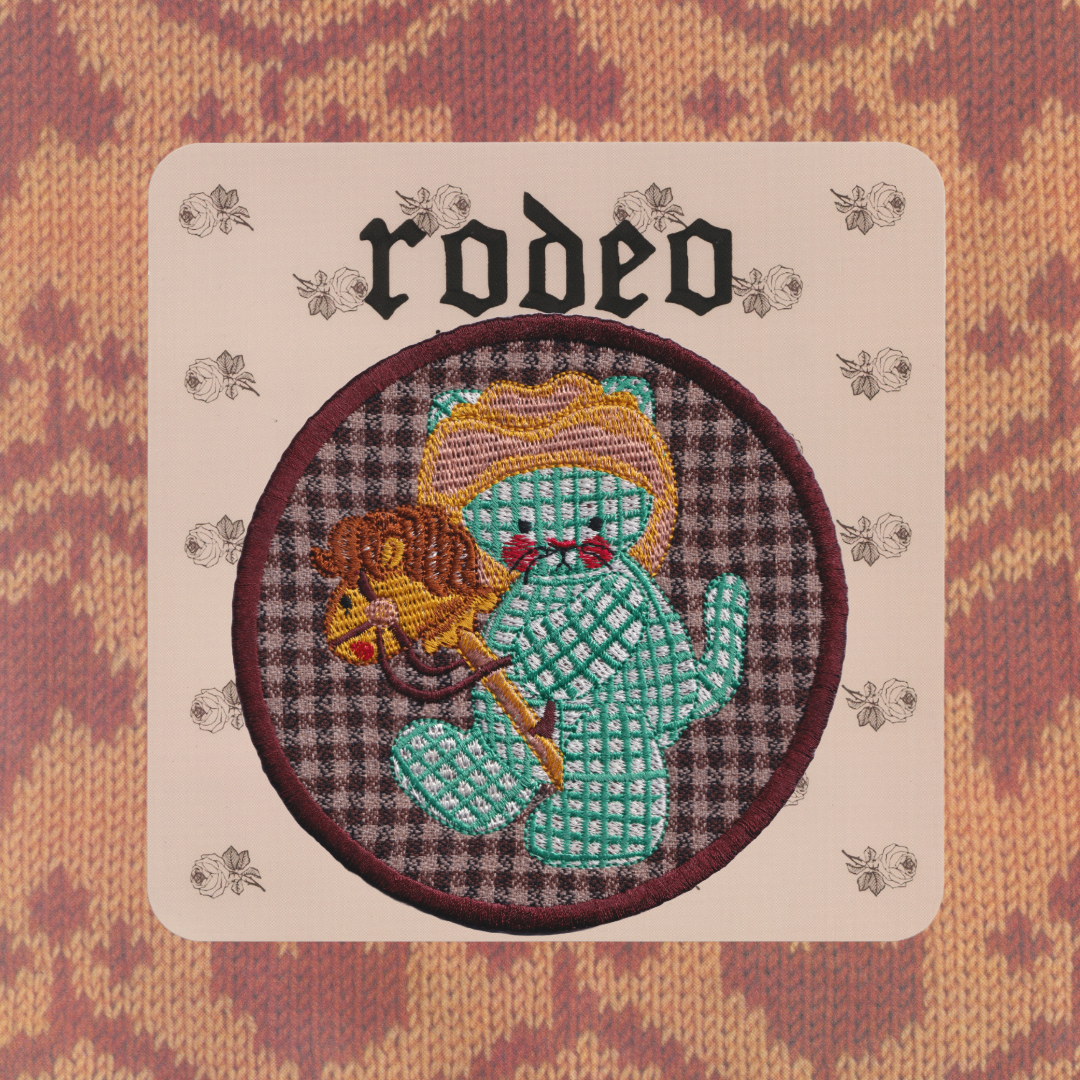 rodeo kitty ~ iron on patch