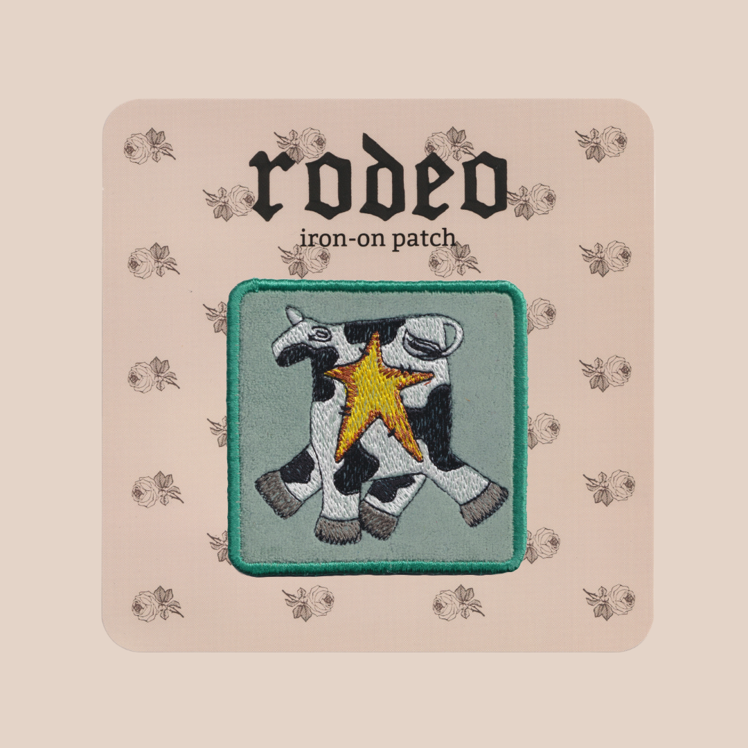 clumsy cow ~ iron on patch