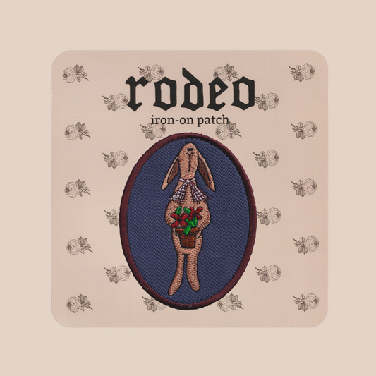 shy bunny ~ iron on patch