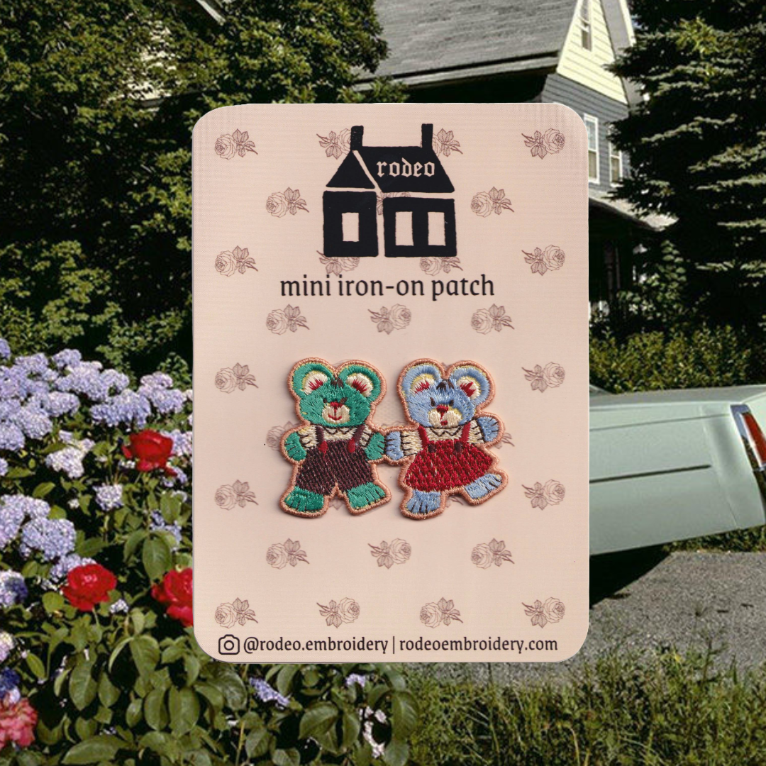 teddy lovers ~ mini iron on patch