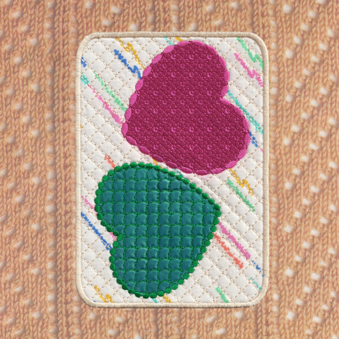 twin hearts (pink/cream) ~ mug rug
