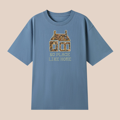 no place like home ~ oversized applique shirt