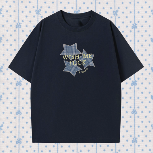 wish me luck ~ applique oversized shirt