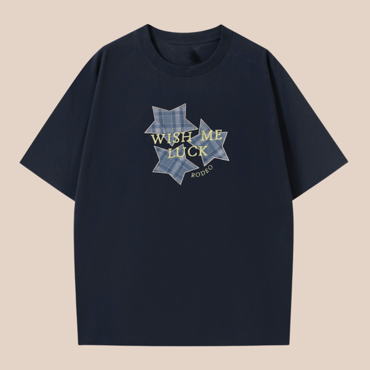 wish me luck ~ applique oversized shirt