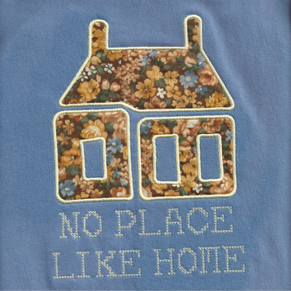 no place like home ~ oversized applique shirt