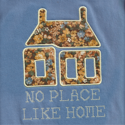 no place like home ~ oversized applique shirt