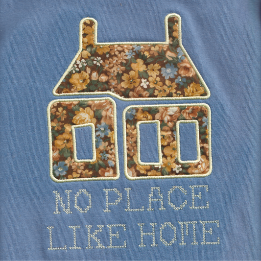 no place like home ~ oversized applique shirt