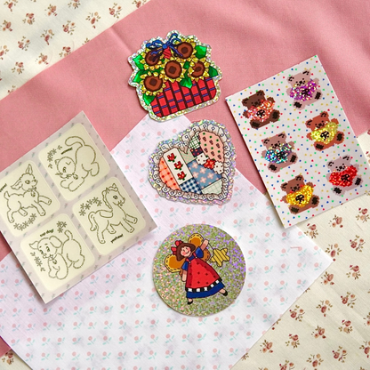 tiny teddies ~ mini sticker sheet (glitter)