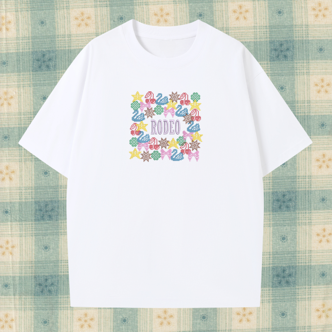 stamped out ~ embroidered oversized shirt