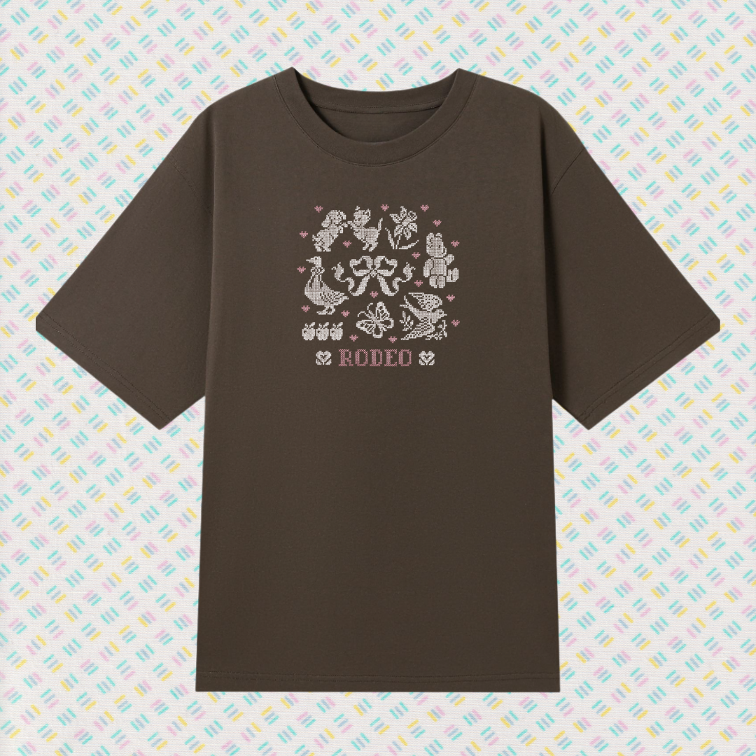 maisy motifs ~ embroidered oversized shirt