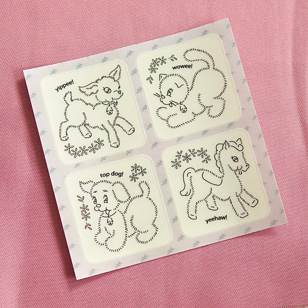 farmyard friends ~ mini sticker sheet (clear)