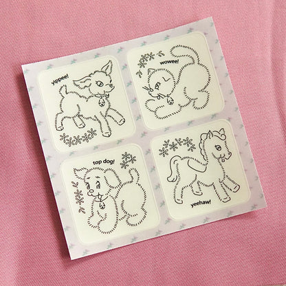 farmyard friends ~ mini sticker sheet (clear)