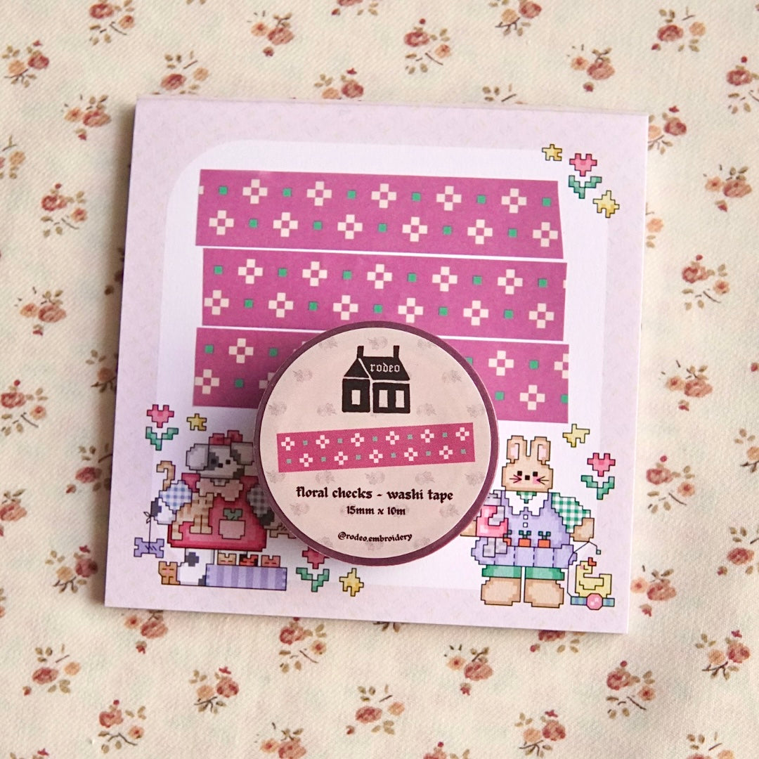 floral checks ~ washi tape