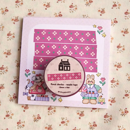floral checks ~ washi tape