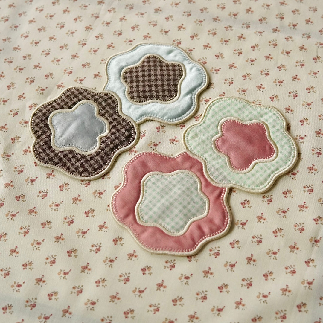 double dandies (pink/green) ~ handmade coaster
