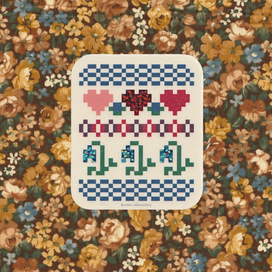 pretty patchwork ~ vinyl sticker (glitter)