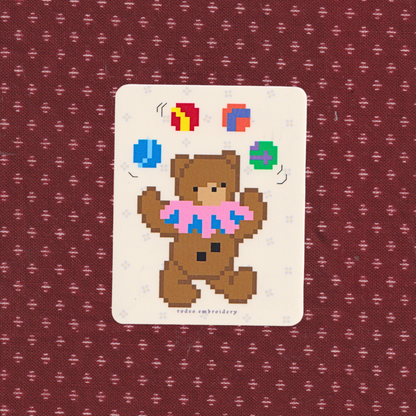 circus teddy ~ vinyl sticker