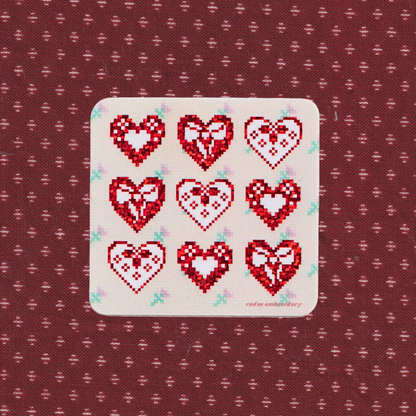 hearts on hearts ~ vinyl sticker (glitter)