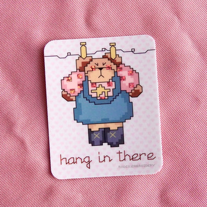 hang in there ~ vinyl sticker (glitter)