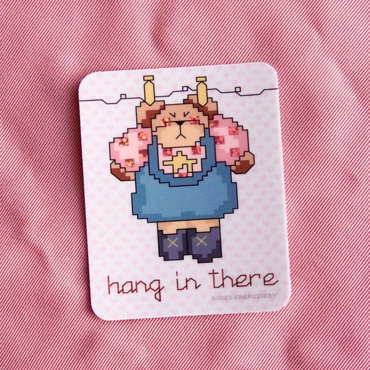 hang in there ~ vinyl sticker (glitter)