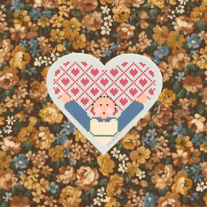 folk art doll (blue) ~ vinyl sticker