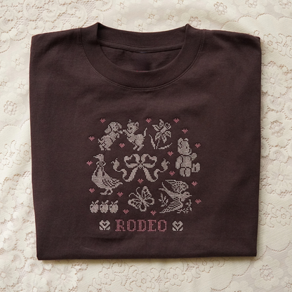 maisy motifs ~ embroidered oversized shirt