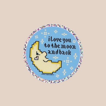 moon and back ~ vinyl sticker