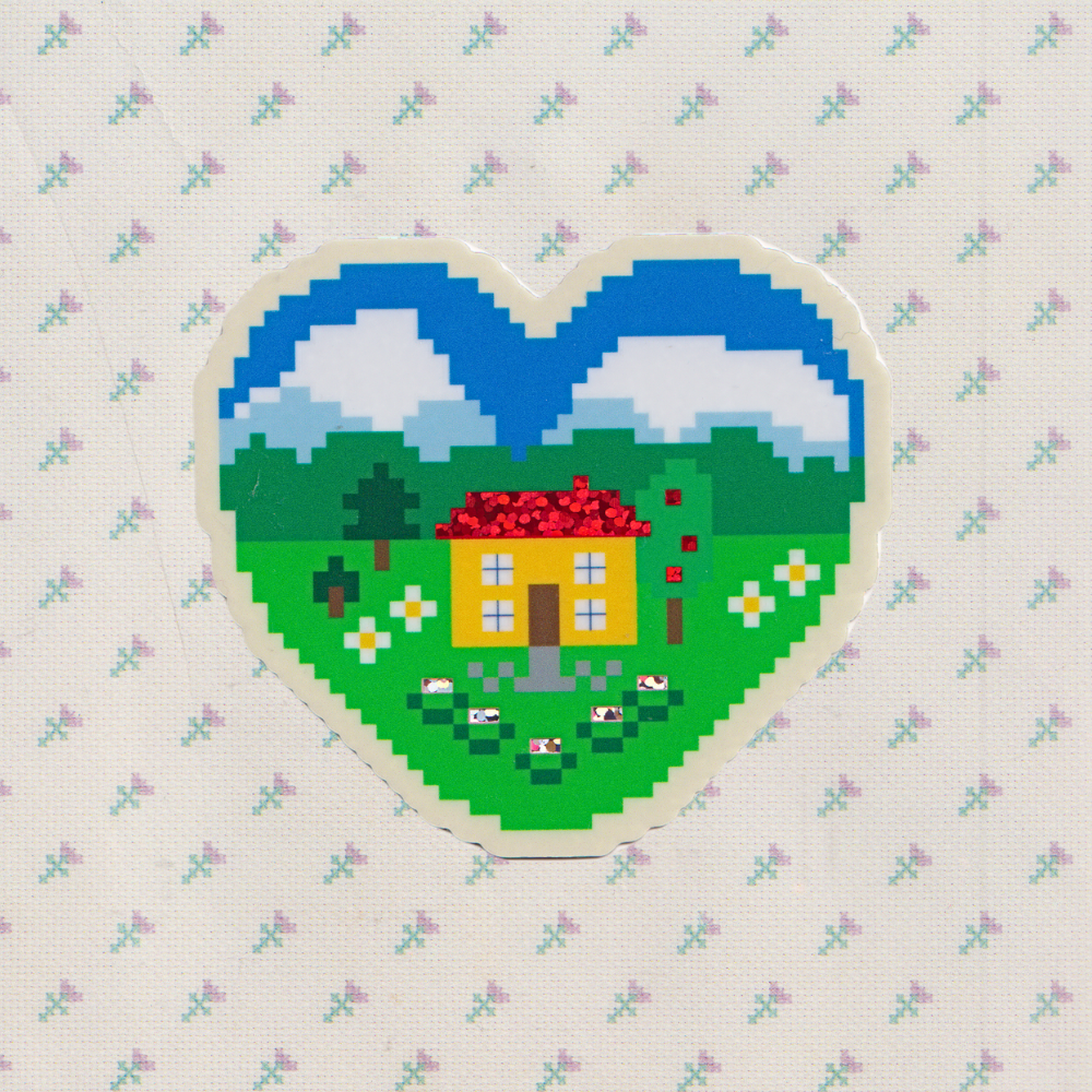 heart home ~ vinyl sticker (glitter)