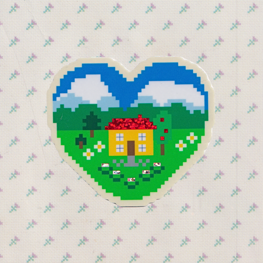 heart home ~ vinyl sticker (glitter)