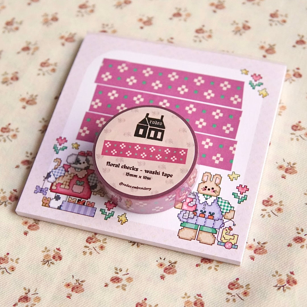 floral checks ~ washi tape