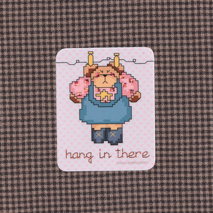 hang in there ~ vinyl sticker (glitter)