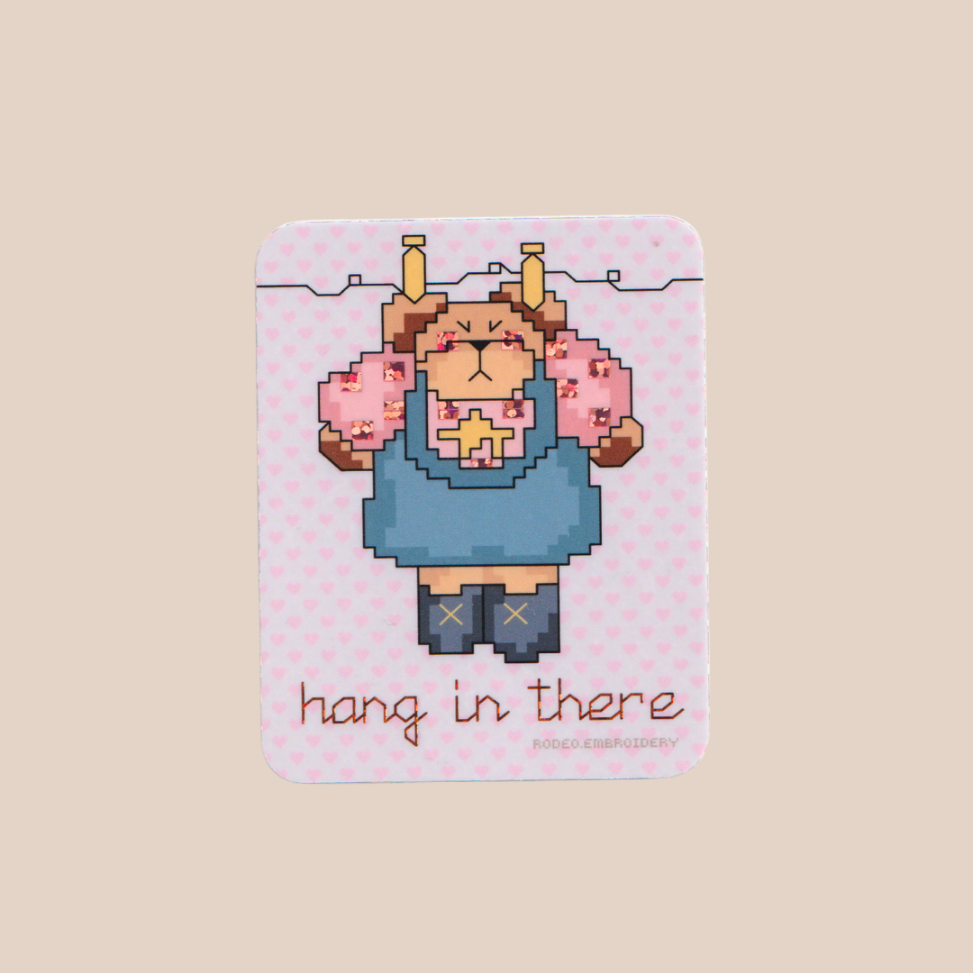 hang in there ~ vinyl sticker (glitter)