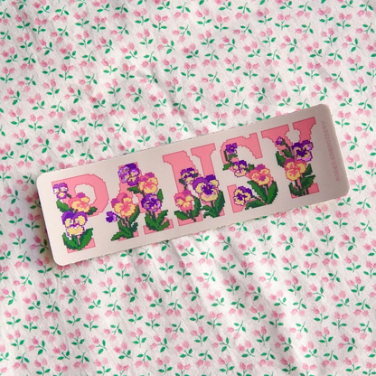 pansy ~ vinyl sticker (glitter)