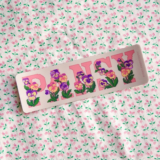 pansy ~ vinyl sticker (glitter)