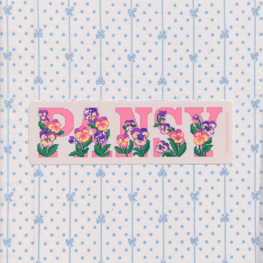 pansy ~ vinyl sticker (glitter)