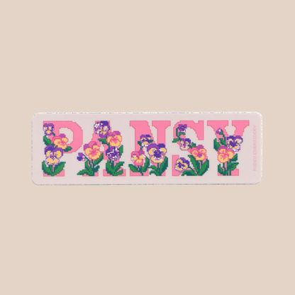pansy ~ vinyl sticker (glitter)