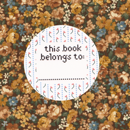 floral bookplate ~ vinyl sticker (clear)