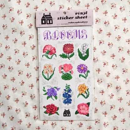 blooms ~ vinyl sticker sheet (clear)