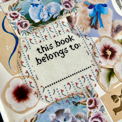 floral bookplate ~ vinyl sticker (clear)