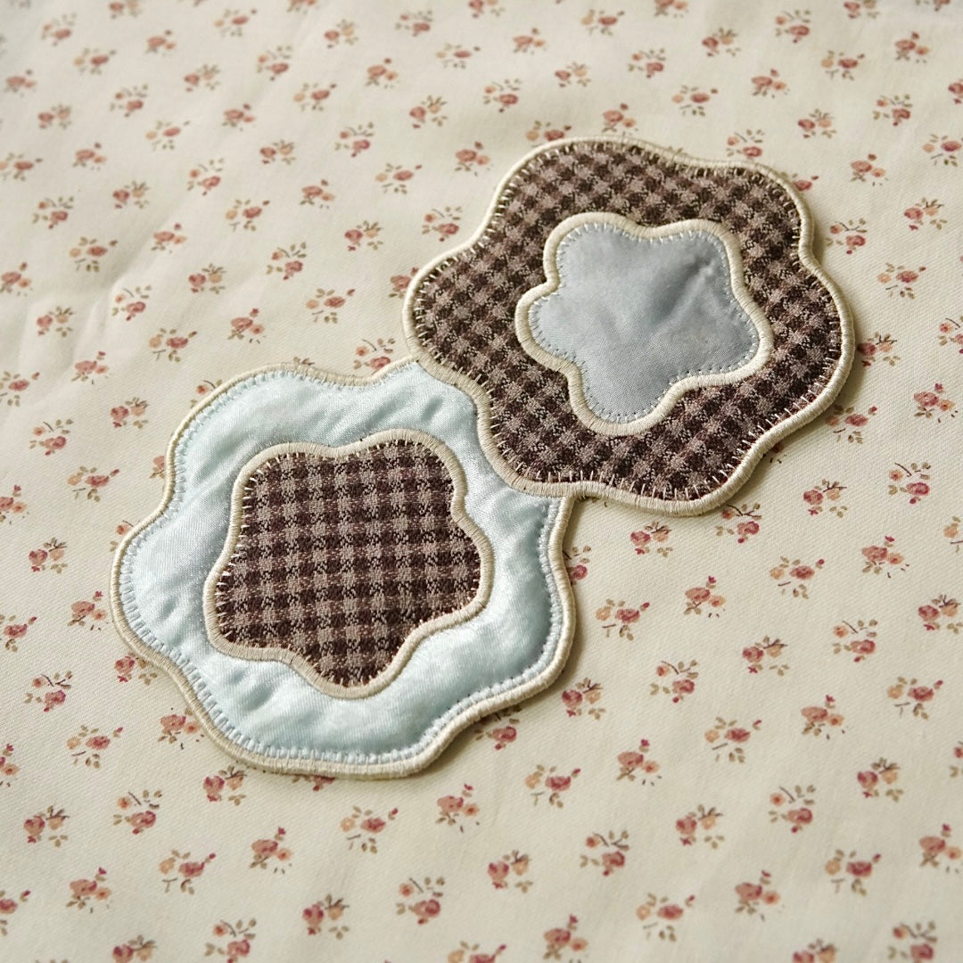 double dandies (blue/brown) ~ handmade coaster