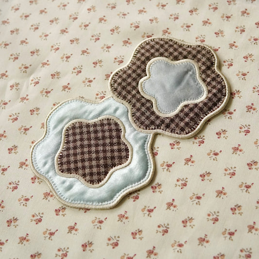 double dandies (blue/brown) ~ handmade coaster