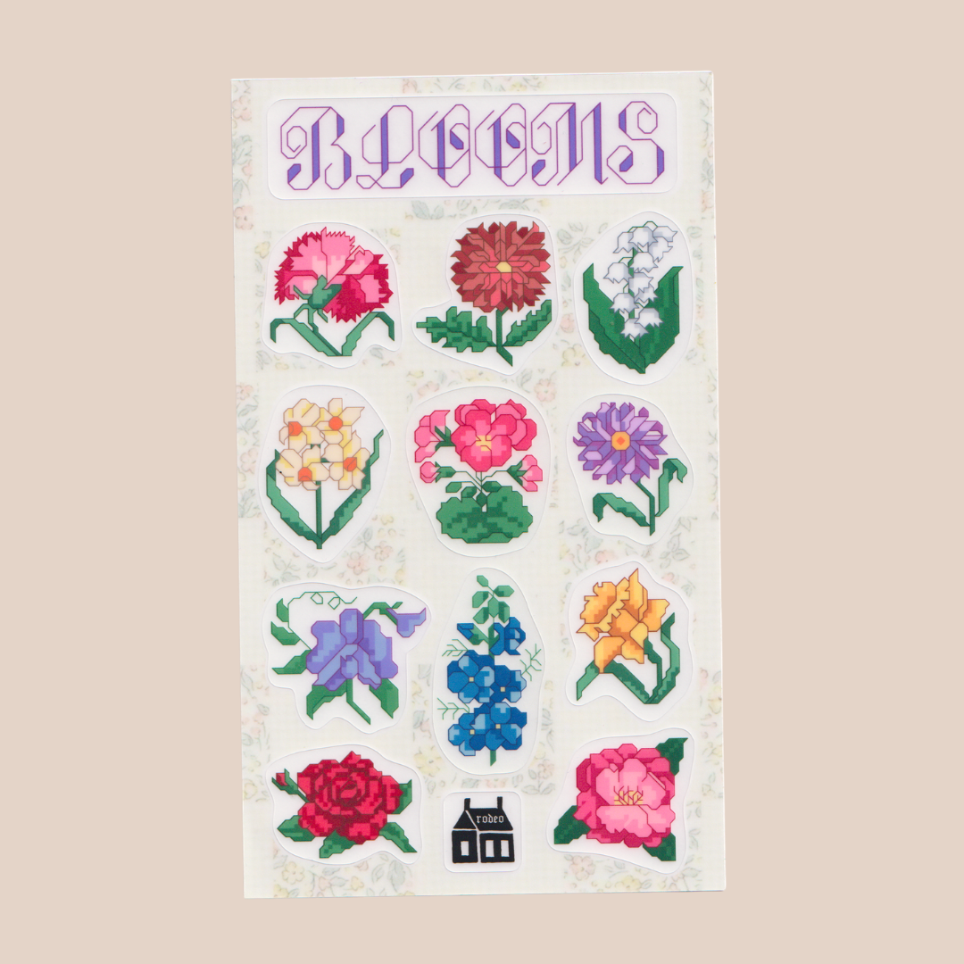 blooms ~ vinyl sticker sheet (clear)