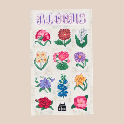 blooms ~ vinyl sticker sheet (clear)